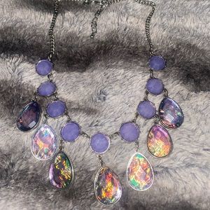 Purple iridescent look necklace